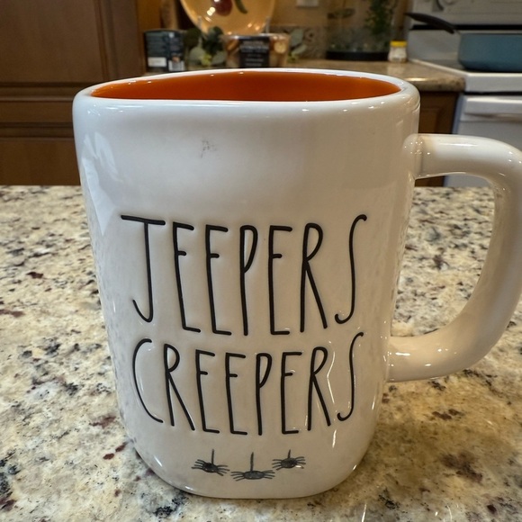 Rae Dunn Halloween JEEPERS CREEPERS Coffee Mug - Picture 1 of 4